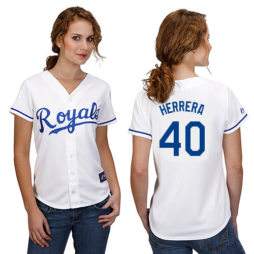 Kelvin Herrera #40 mlb Jersey-Kansas City Royals Women's Authentic Home White Cool Base Baseball Jersey